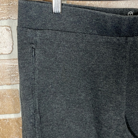 T by Talbots Straight gray pants Size L flat front elastic waist zip po… - Picture 4 of 7